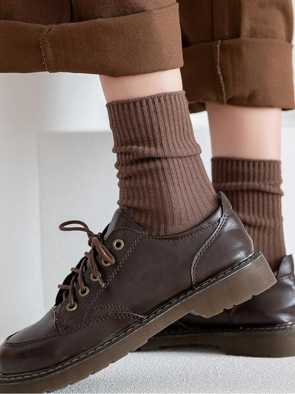 *NEW* Cotton Blend Ribbed Crew Socks